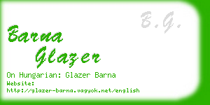barna glazer business card